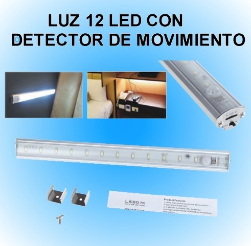 Luz 12 LED con Detector de Movimiento Sensor PIR - Haga click en la imagen para cerrar